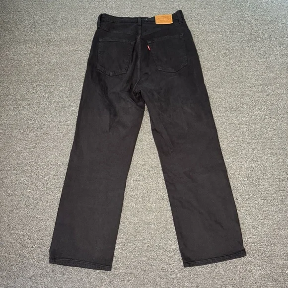 Levi’s Premium Denim Ribcage Straight Ankle Jeans Black Size 27 Button Fly - Picture 10 of 10